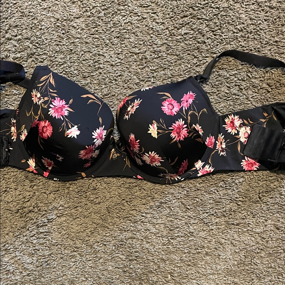 Torrid Elegant Floral Black Bra